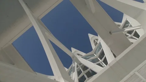 Looking up at white modern building Stock Footage 83536981