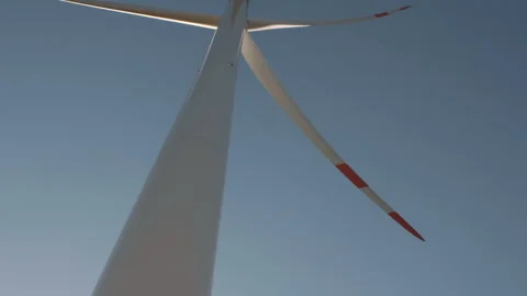 Looking Up at a Wind Turbine Stock Footage 282927410