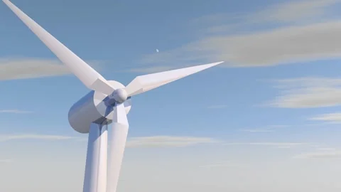 Looking up at wind turbines turning Stock Footage 98484010