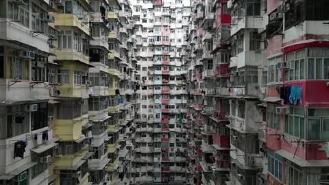 Looking Up at Yick Cheong Building in Quarry Bay, Hong Kong Video stock 335845804