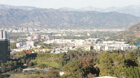 Lookout over Universal Studios and the San Fernando Valley Video stock 37109428