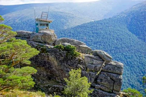 Lookout post on the mountain Stock Photos