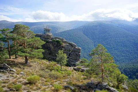 Lookout post on the mountain Stock Photos