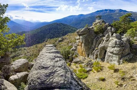Lookout post on the mountain Stock Photos