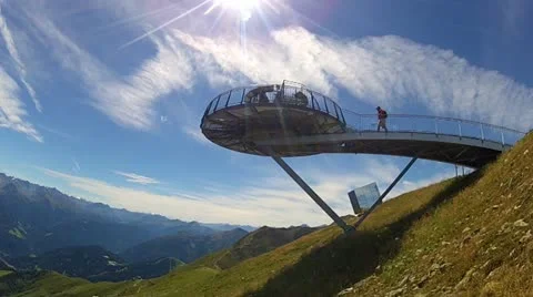Lookout tower in alps Stock Footage 11917345