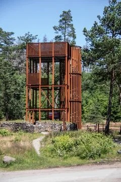 Lookout tower in the mining area Stock Photos