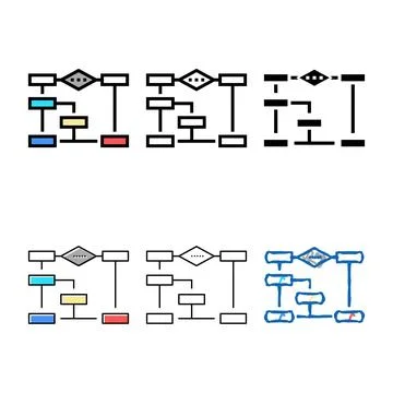 Looks algorithm neural network color icon vector イラスト素材