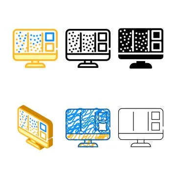 Looks big data color icon vector Illustrazione stock