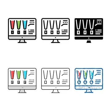 Looks choose color lighting on computer screen color icon vector Stock Illustration
