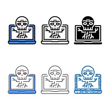 Looks computer death programm color icon vector Stockillustratie