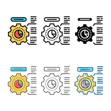 Looks employee working process color icon vector Illustrazione stock