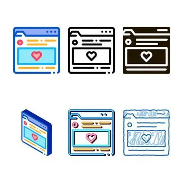 Looks favorite info folder icon vector outline 库存插图