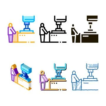 Looks glass making icon vector outline Stock Illustration