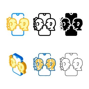Looks human computer interaction hci color icon vector Illustrazione stock