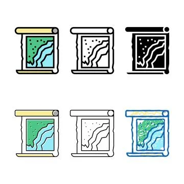 Looks map roll color icon vector Stock Illustration