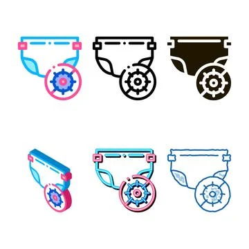 Looks microbe diaper icon vector outline Stock Illustration