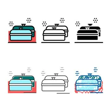 Looks pans kitchen ware for cooking color icon vector Stock Illustration