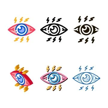 Looks strong eye pressure vector outline Stock Illustration