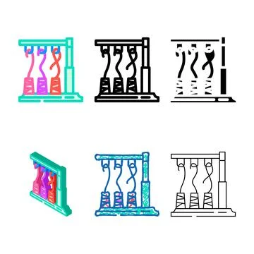 Looks thread spools embroidery hobby color icon vector Illustrazione stock