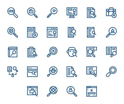 Lookup Complete Vector Package with 28 256x256 Bold Line Detail Enhanced Icon 스톡 일러스트