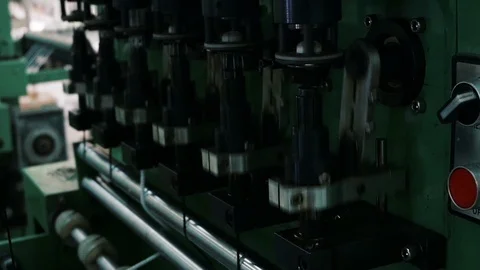 Loom creates fabric from needles and threads, slow shooting Stock Footage 103177735