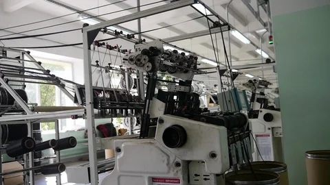 Loom creates fabric from needles and threads, slow shooting Stock Footage 103178701