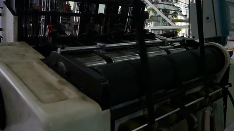 Loom creates fabric from needles and threads, slow shooting Stock Footage 103178787