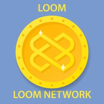 Loom Network Coin cryptocurrency blockchain icon. Virtual electronic, interne Illustrazione stock