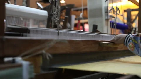 Loom, silk weaving Stock Footage 98840942