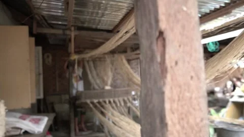 Loom weaving in Bohol, Philippines Stock Footage 229654956