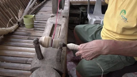 Loom weaving in Bohol, Philippines Stock Footage 229655020