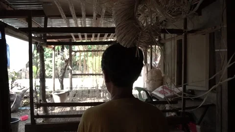 Loom weaving in Bohol, Philippines Stock Footage 229655282