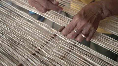 Loom weaving in Bohol, Philippines Stock Footage 229655390