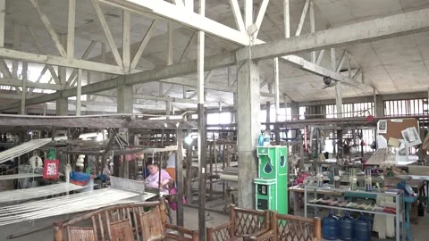 Loom weaving in Bohol, Philippines Stock Footage 229655880