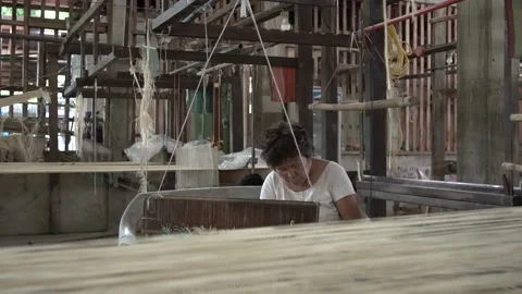 Loom weaving in Bohol, Philippines Stock Footage 229655925