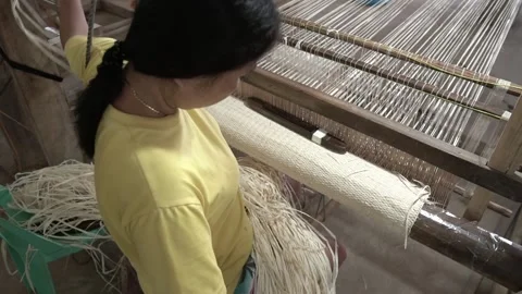 Loom weaving in Bohol, Philippines Stock Footage 229656032