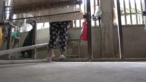 Loom weaving in Bohol, Philippines Stock Footage 229658196