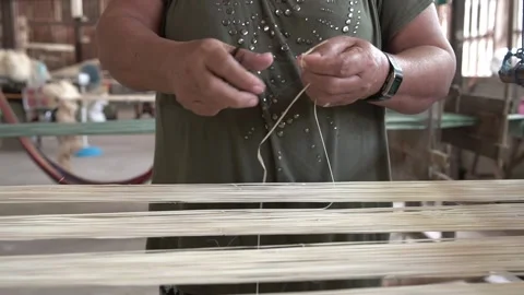 Loom weaving in Bohol, Philippines Stock Footage 229658553