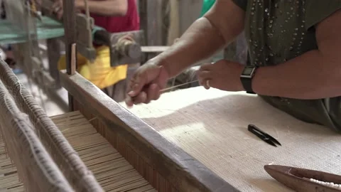 Loom weaving in Bohol, Philippines Stock Footage 229658668