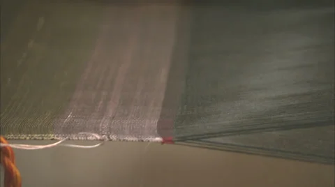Loom weaving a scarf Stock Footage 38613579