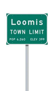 Loomis town limit road sign Stock Illustration