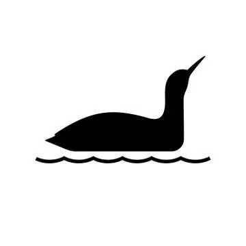 Loon (diver) anseriformes icon  Illustrazione stock