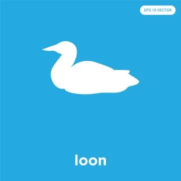 Loon icon isolated on blue background Free Stock Illustration