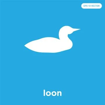 Loon icon isolated on blue background Illustrazione stock gratuita