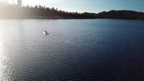 Loon Lake Kayak Stock Footage 129098857