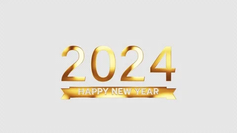Loop 2024 Happy New Year golden text light motion Stock Footage 249537780