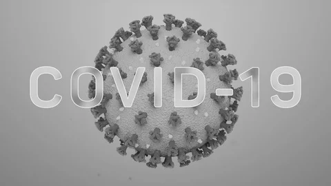 LOOP 3D VIRUS COVID-19 TURNTABLE GRAY SCALE Stock Footage 126116199