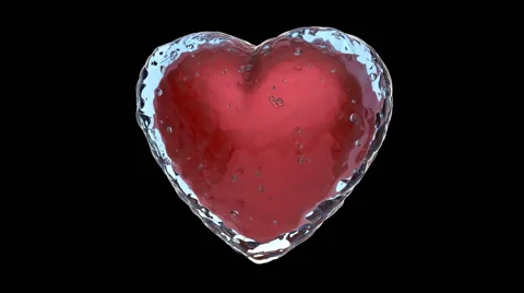 Loop-able 3D animation of frozen heart rotating, alpha mask is included Видео 51660976