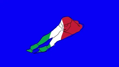 Loop able animation of hand drawn speed skating silhouette for winter sport  Stock Footage 325988496