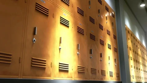 Loop-able Dolly Shot of School Lockers Stock Footage 115012391